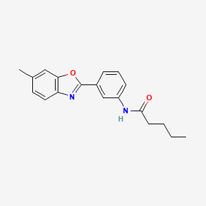 N-[3-(6-methyl-1,3-benzoxazol-2-yl)phenyl]pentanamide