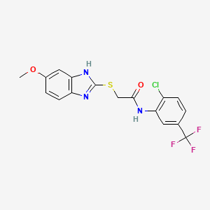 N-[2-chloro-5-(trifluoromethyl)phenyl]-2-[(6-methoxy-1H-benzimidazol-2-yl)thio]acetamide