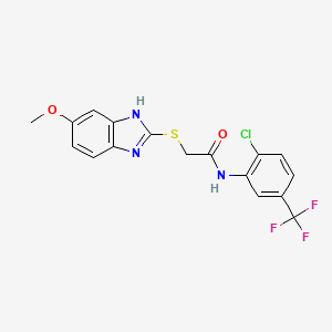 molecular formula C17H13ClF3N3O2S B5224620 N-[2-chloro-5-(trifluoromethyl)phenyl]-2-[(6-methoxy-1H-benzimidazol-2-yl)thio]acetamide 