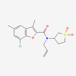 molecular formula C18H20ClNO4S B5224656 N-allyl-7-chloro-N-(1,1-dioxidotetrahydro-3-thienyl)-3,5-dimethyl-1-benzofuran-2-carboxamide 