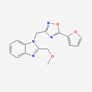 molecular formula C16H14N4O3 B5224680 1-{[5-(2-furyl)-1,2,4-oxadiazol-3-yl]methyl}-2-(methoxymethyl)-1H-benzimidazole 