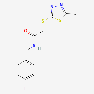 molecular formula C12H12FN3OS2 B5224687 N-(4-fluorobenzyl)-2-[(5-methyl-1,3,4-thiadiazol-2-yl)thio]acetamide 