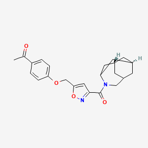 molecular formula C23H26N2O4 B5224693 1-[4-({3-[(1R*,3s,6r,8S*)-4-azatricyclo[4.3.1.1~3,8~]undec-4-ylcarbonyl]-5-isoxazolyl}methoxy)phenyl]ethanone 