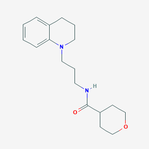 molecular formula C18H26N2O2 B5224694 N-[3-(3,4-dihydro-1(2H)-quinolinyl)propyl]tetrahydro-2H-pyran-4-carboxamide trifluoroacetate 