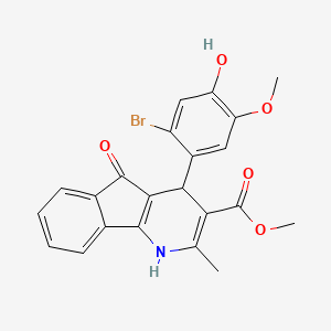 methyl 4-(2-bromo-4-hydroxy-5-methoxyphenyl)-2-methyl-5-oxo-4,5-dihydro-1H-indeno[1,2-b]pyridine-3-carboxylate