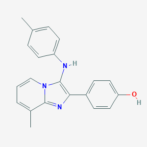 molecular formula C21H19N3O B522471 4-[8-Methyl-3-[(4-Methylphenyl)amino]imidazo[1,2-A]pyridin-2-Yl]phenol 