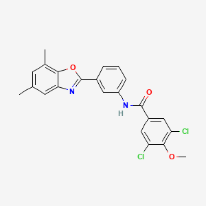 3,5-dichloro-N-[3-(5,7-dimethyl-1,3-benzoxazol-2-yl)phenyl]-4-methoxybenzamide