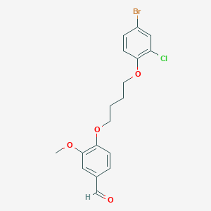 molecular formula C18H18BrClO4 B5224740 4-[4-(4-bromo-2-chlorophenoxy)butoxy]-3-methoxybenzaldehyde 