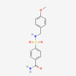 molecular formula C15H16N2O4S B5224756 4-{[(4-methoxybenzyl)amino]sulfonyl}benzamide 