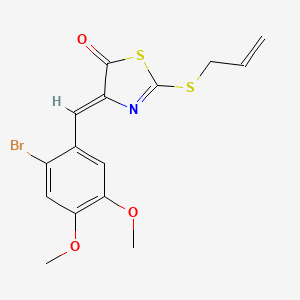 molecular formula C15H14BrNO3S2 B5224792 2-(allylthio)-4-(2-bromo-4,5-dimethoxybenzylidene)-1,3-thiazol-5(4H)-one 