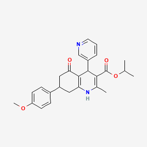 molecular formula C26H28N2O4 B5224835 isopropyl 7-(4-methoxyphenyl)-2-methyl-5-oxo-4-(3-pyridinyl)-1,4,5,6,7,8-hexahydro-3-quinolinecarboxylate 
