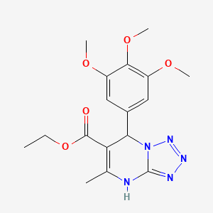 molecular formula C17H21N5O5 B5224845 5-甲基-7-(3,4,5-三甲氧基苯基)-4,7-二氢四唑并[1,5-a]嘧啶-6-羧酸乙酯 