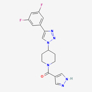 molecular formula C17H16F2N6O B5224858 4-[4-(3,5-difluorophenyl)-1H-1,2,3-triazol-1-yl]-1-(1H-pyrazol-4-ylcarbonyl)piperidine 