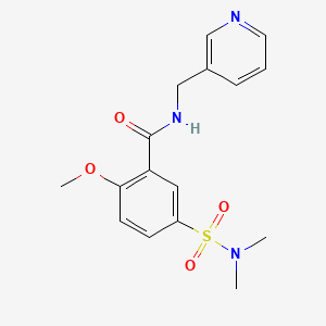 molecular formula C16H19N3O4S B5224878 5-[(dimethylamino)sulfonyl]-2-methoxy-N-(3-pyridinylmethyl)benzamide 