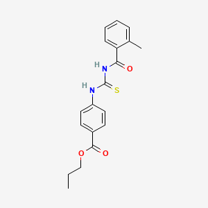 molecular formula C19H20N2O3S B5224890 propyl 4-({[(2-methylbenzoyl)amino]carbonothioyl}amino)benzoate 