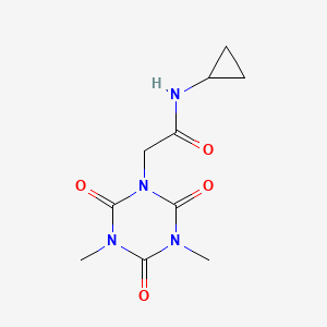 molecular formula C10H14N4O4 B5224928 N-cyclopropyl-2-(3,5-dimethyl-2,4,6-trioxo-1,3,5-triazinan-1-yl)acetamide 