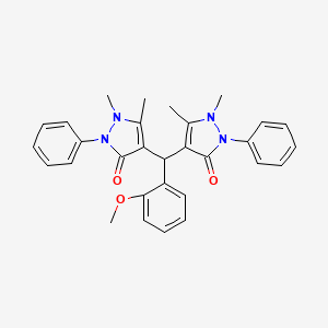 molecular formula C30H30N4O3 B5224950 4,4'-[(2-methoxyphenyl)methylene]bis(1,5-dimethyl-2-phenyl-1,2-dihydro-3H-pyrazol-3-one) 
