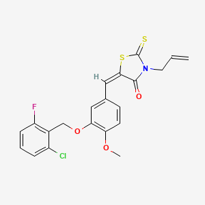 molecular formula C21H17ClFNO3S2 B5224958 3-allyl-5-{3-[(2-chloro-6-fluorobenzyl)oxy]-4-methoxybenzylidene}-2-thioxo-1,3-thiazolidin-4-one 