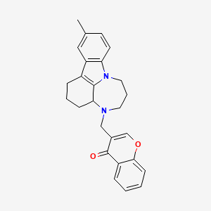 molecular formula C26H26N2O2 B5224964 3-[(11-methyl-1,2,3,3a,6,7-hexahydro[1,4]diazepino[3,2,1-jk]carbazol-4(5H)-yl)methyl]-4H-chromen-4-one 