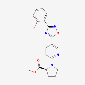 molecular formula C19H17FN4O3 B5224968 methyl 1-{5-[3-(2-fluorophenyl)-1,2,4-oxadiazol-5-yl]-2-pyridinyl}-L-prolinate 