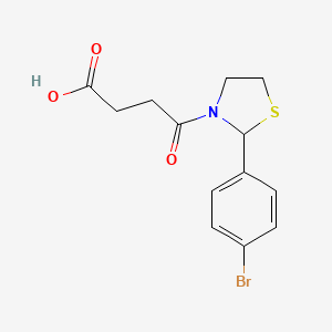 molecular formula C13H14BrNO3S B5224982 4-[2-(4-bromophenyl)-1,3-thiazolidin-3-yl]-4-oxobutanoic acid 