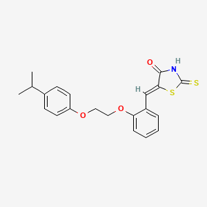 molecular formula C21H21NO3S2 B5224985 5-{2-[2-(4-isopropylphenoxy)ethoxy]benzylidene}-2-thioxo-1,3-thiazolidin-4-one 