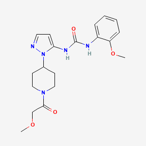molecular formula C19H25N5O4 B5225042 N-{1-[1-(methoxyacetyl)-4-piperidinyl]-1H-pyrazol-5-yl}-N'-(2-methoxyphenyl)urea 
