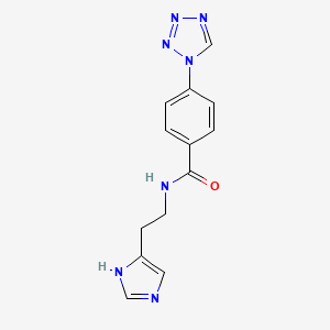 molecular formula C13H13N7O B5225064 N-[2-(1H-imidazol-4-yl)ethyl]-4-(1H-tetrazol-1-yl)benzamide 