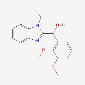 molecular formula C18H20N2O3 B5225070 (2,3-dimethoxyphenyl)(1-ethyl-1H-benzimidazol-2-yl)methanol 