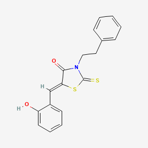 molecular formula C18H15NO2S2 B5225075 5-(2-hydroxybenzylidene)-3-(2-phenylethyl)-2-thioxo-1,3-thiazolidin-4-one 