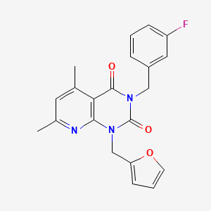 3-(3-fluorobenzyl)-1-(2-furylmethyl)-5,7-dimethylpyrido[2,3-d]pyrimidine-2,4(1H,3H)-dione