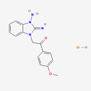molecular formula C16H17BrN4O2 B5225123 2-(3-amino-2-imino-2,3-dihydro-1H-benzimidazol-1-yl)-1-(4-methoxyphenyl)ethanone hydrobromide 