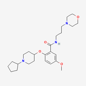 molecular formula C25H39N3O4 B5225163 2-[(1-cyclopentyl-4-piperidinyl)oxy]-5-methoxy-N-[3-(4-morpholinyl)propyl]benzamide 