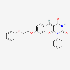 molecular formula C25H20N2O5 B5225203 5-[4-(2-phenoxyethoxy)benzylidene]-1-phenyl-2,4,6(1H,3H,5H)-pyrimidinetrione 