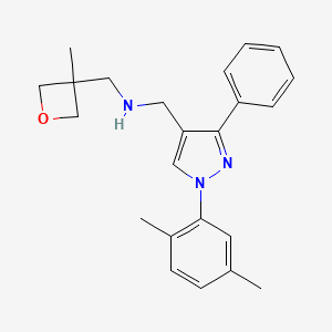 molecular formula C23H27N3O B5225207 1-[1-(2,5-dimethylphenyl)-3-phenyl-1H-pyrazol-4-yl]-N-[(3-methyl-3-oxetanyl)methyl]methanamine 