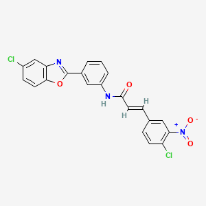 molecular formula C22H13Cl2N3O4 B5225220 N-[3-(5-chloro-1,3-benzoxazol-2-yl)phenyl]-3-(4-chloro-3-nitrophenyl)acrylamide 