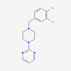 molecular formula C15H16Cl2N4 B5225256 2-[4-(3,4-dichlorobenzyl)-1-piperazinyl]pyrimidine 