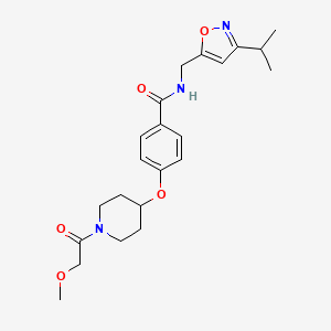 molecular formula C22H29N3O5 B5225289 N-[(3-isopropyl-5-isoxazolyl)methyl]-4-{[1-(methoxyacetyl)-4-piperidinyl]oxy}benzamide 