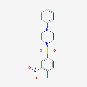 molecular formula C17H19N3O4S B5225327 1-[(4-methyl-3-nitrophenyl)sulfonyl]-4-phenylpiperazine 