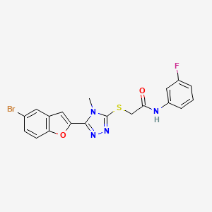 molecular formula C19H14BrFN4O2S B5225329 2-{[5-(5-bromo-1-benzofuran-2-yl)-4-methyl-4H-1,2,4-triazol-3-yl]thio}-N-(3-fluorophenyl)acetamide 