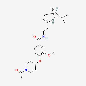 molecular formula C26H36N2O4 B5225337 4-[(1-acetyl-4-piperidinyl)oxy]-N-{2-[(1R,5S)-6,6-dimethylbicyclo[3.1.1]hept-2-en-2-yl]ethyl}-3-methoxybenzamide 