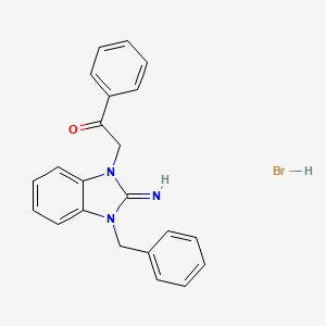 molecular formula C22H20BrN3O B5225364 2-(3-benzyl-2-imino-2,3-dihydro-1H-benzimidazol-1-yl)-1-phenylethanone hydrobromide 
