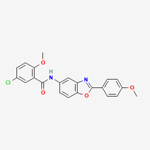 molecular formula C22H17ClN2O4 B5225368 5-chloro-2-methoxy-N-[2-(4-methoxyphenyl)-1,3-benzoxazol-5-yl]benzamide 