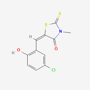 molecular formula C11H8ClNO2S2 B5225380 5-(5-chloro-2-hydroxybenzylidene)-3-methyl-2-thioxo-1,3-thiazolidin-4-one CAS No. 313684-65-0