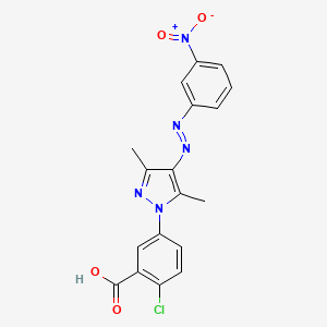 2-chloro-5-{3,5-dimethyl-4-[(3-nitrophenyl)diazenyl]-1H-pyrazol-1-yl}benzoic acid