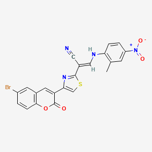 molecular formula C22H13BrN4O4S B5225394 2-[4-(6-bromo-2-oxo-2H-chromen-3-yl)-1,3-thiazol-2-yl]-3-[(2-methyl-4-nitrophenyl)amino]acrylonitrile 