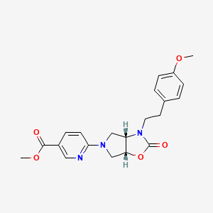 molecular formula C21H23N3O5 B5225403 methyl 6-{(3aS*,6aR*)-3-[2-(4-methoxyphenyl)ethyl]-2-oxohexahydro-5H-pyrrolo[3,4-d][1,3]oxazol-5-yl}nicotinate 