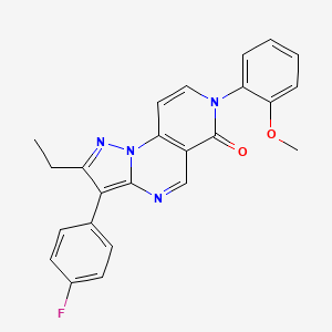 molecular formula C24H19FN4O2 B5225406 2-ethyl-3-(4-fluorophenyl)-7-(2-methoxyphenyl)pyrazolo[1,5-a]pyrido[3,4-e]pyrimidin-6(7H)-one 