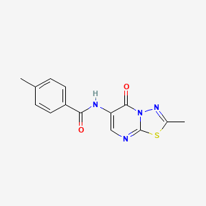 molecular formula C14H12N4O2S B5225429 4-methyl-N-(2-methyl-5-oxo-5H-[1,3,4]thiadiazolo[3,2-a]pyrimidin-6-yl)benzamide 