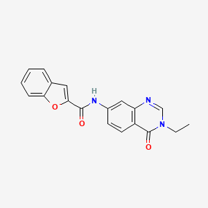 molecular formula C19H15N3O3 B5225444 N-(3-ethyl-4-oxo-3,4-dihydro-7-quinazolinyl)-1-benzofuran-2-carboxamide 